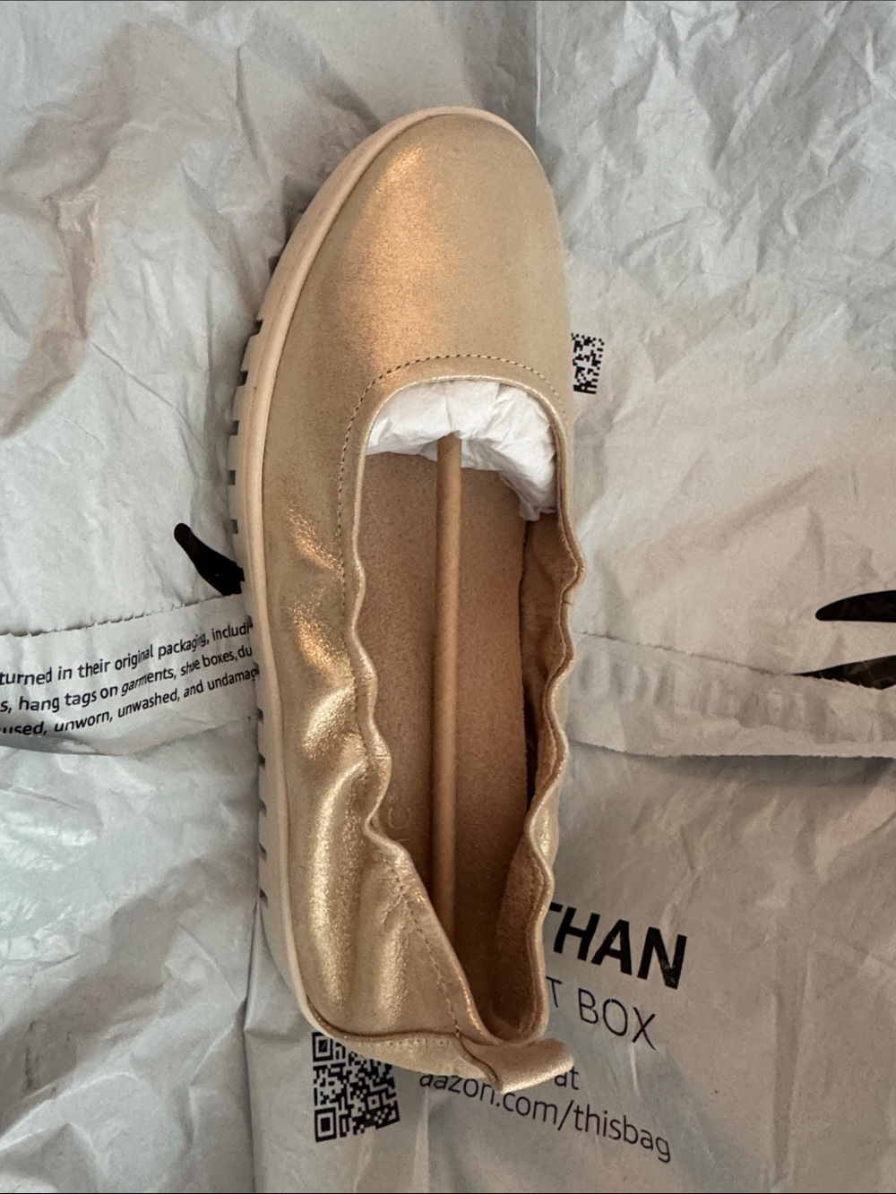 Vionic Metallic Gold Uptown Ballet Flat